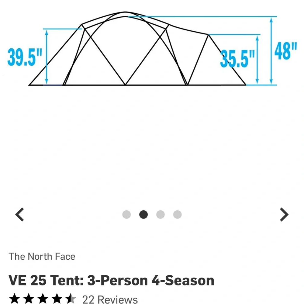 The North Face VE 25 Yellow and Black Tent - Picture 2 of 4